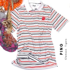 Ping Clemson Tiger Sensor Cool Striped Polly Golf Polo Sz S